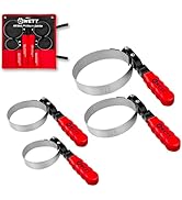 WETT Swivel Oil Filter Wrench Set, 4-Piece Standard Oil Filter Removal Tool, Stainless Steel Remo...