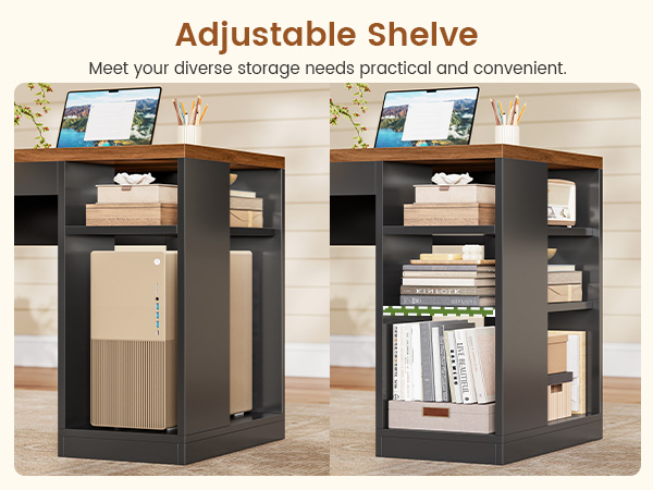 desk with shelves