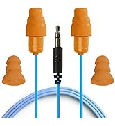 Plugfones Guardian in-Ear Earplug Earbud Hybrid - Noise Reduction in-Ear Headphones (Blue &amp; Orange)