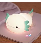 KangTen CHEN Cute Axolotl Night Light for Kids Bedroom, Animal Silicone Nursery Night Lamp Touch ...