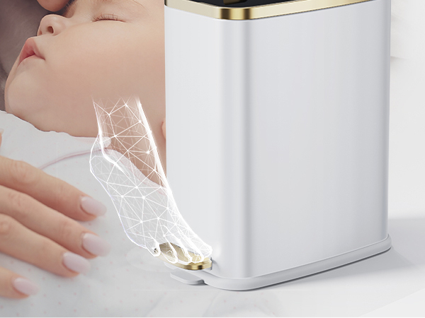 trash can lid 0.1s open, 30 db soft close