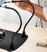 KUVRS Helping Hands Soldering Station, 10X Magnifying Glasses with Light and Stand, 4 Magnetic PC...