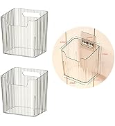 Set of 2 Storage Organizer Bins Wall Mounted Floating Shelves Fridge Organizer Stackable Clear Pl...