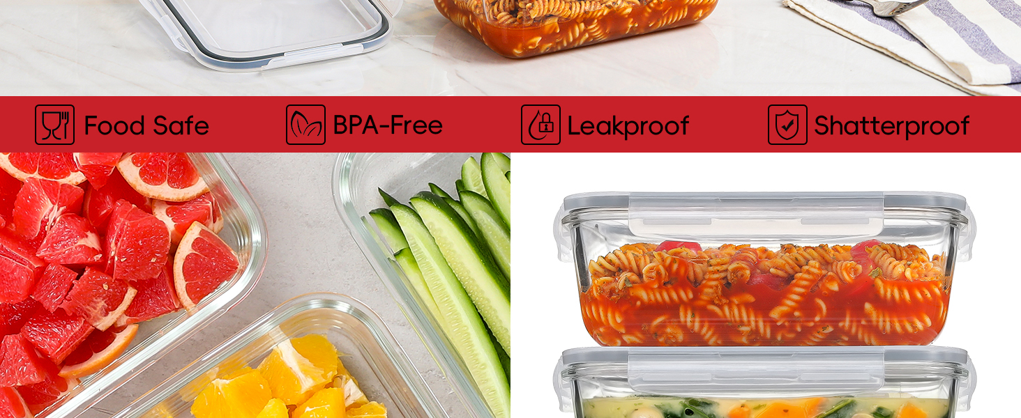 large food storage containers with lids 63oz