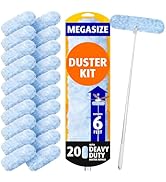 6 ft Extendable Duster Handle with 20 Refills, Compatible with Swiffer, Disposable Microfiber Dus...