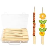 PEOUWNES 200 Pcs 7.9 Inch Bamboo Wood Paddle Picks Skewers, Toothpicks for Appetizers for Cocktai...