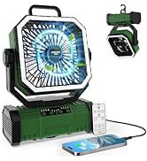 Super RGB Camping Fan with LED Light,20000mAh Battery Operated Oscillating Tent Fan,Portable Fans...
