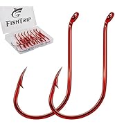 FishTrip 50/100/120/210 Pack Octopus Fishing Hooks - Offset Beak Circle Hooks for Fish Hooks Salt...