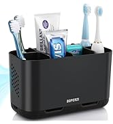 Boperzi Toothbrush Holders for Bathrooms Organizers and Storage, Large Tooth Brush Holders with D...