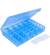 COSICS Nail Organizer Storage Box 36 Grids, Rhinestone Container, Acrylic Press Fake Nail Tip Cra...
