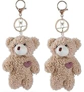 Fansoftiks 2 Pcs Brown Bear Keychain,Animals Bag Pendant, Bear Keychain,DIY Trinket Keyring Car K...