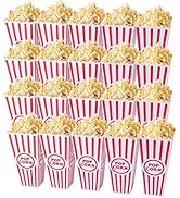 Tebery 20 Pack Plastic Open-Top Popcorn Boxes Reusable Movie Theater Style Popcorn Container Set ...