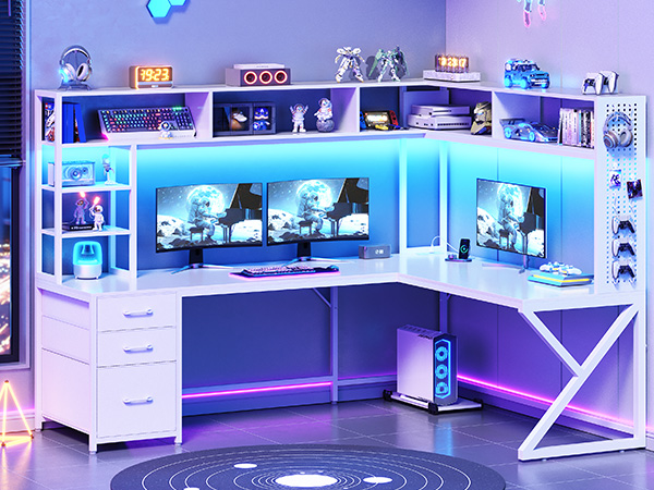 corner desk with storage l shaped computer desk