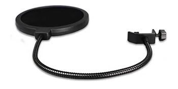 Microphone screen with universal clamp mount