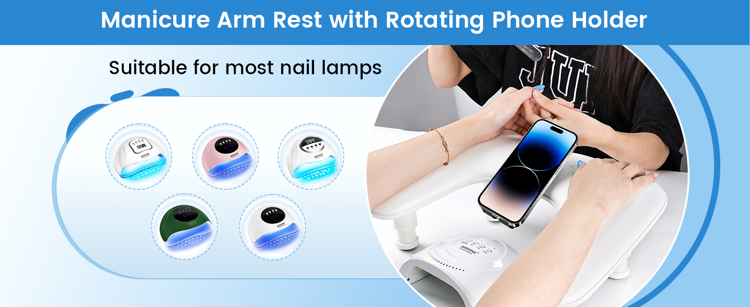 White Manicure Arm Rest for Nails Tech