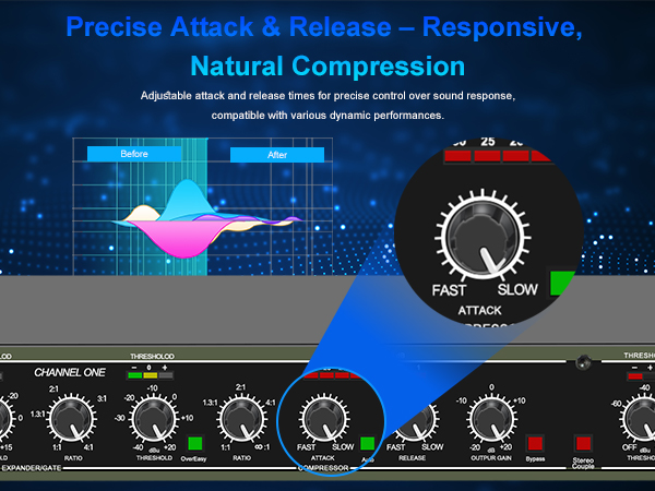 Precise Attack&amp; Release-Responsive, Natural compression