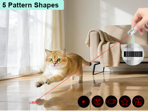 5 red shapes of cat light