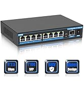 TEROW 2.5G Ethernet Switch, Unmanaged 9-Port POE Switch, 8 x 2.5G Base-T & 1 x 10G SFP, Multi-Spe...