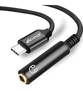 Devinal USB C to 1/4" Audio Cable, USB-C to 1/4" Female TRS Audio Cable, USB Type-C to 6.35mm Ste...