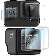 [6 PCS] FitStill Screen Protector for GoPro Hero 8 Black, Ultra Clear Tempered Glass Screen Prote...
