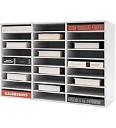 SJXHRFXY White 27-Slot Classroom Mailbox, PVC Literature Organizer with Adjustable Shelves for Pa...