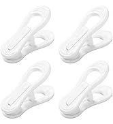 Otylzto 20 Pcs Multi-Purpose Clips for Hangers, White Clothes Hanger Clips, Standard Plastic Hanger