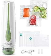 HiCOZY Vacuum Sealer Sync for Food with Visible Water Tank, Powerful Compact Handheld Vacuum Seal...