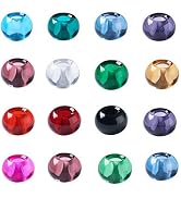 Craftdady 200Pcs Large Hole Lampwork Glass European Spacer Beads 14x8.5-10mm Slide Charm Rondelle...