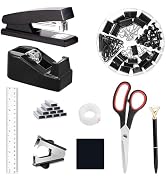 Office Supplies Set,Desk Accessories,Stapler and Tape Dispenser Set,1000 Staples,Staple Remover,H...