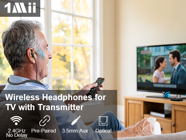 wireless tv headphone with 2.4G transmitter
