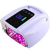 BOMOQING 96W Rechargeable UV LED Nail Lamp, Cordless UV Light for Nails with LCD Display Auto Sen...