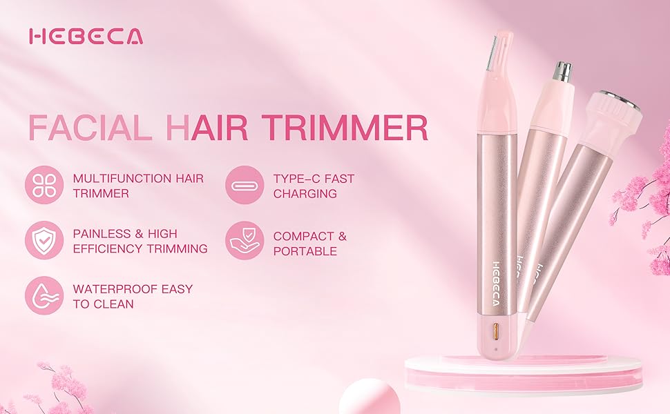 HEBECA 3in1 Nose Eyebrow HAIR TRIMMER for facial hair removal FT2003