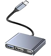USB C to HDMI Adapter, 3-in-1 Digital AV Multiport Adapter with 4K HDMI Output, 100W PD &amp; USB 3.0...