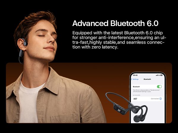 Wireless earphones Sports headset Open earbuds / Open ear buds Bluetooth neckband headphones