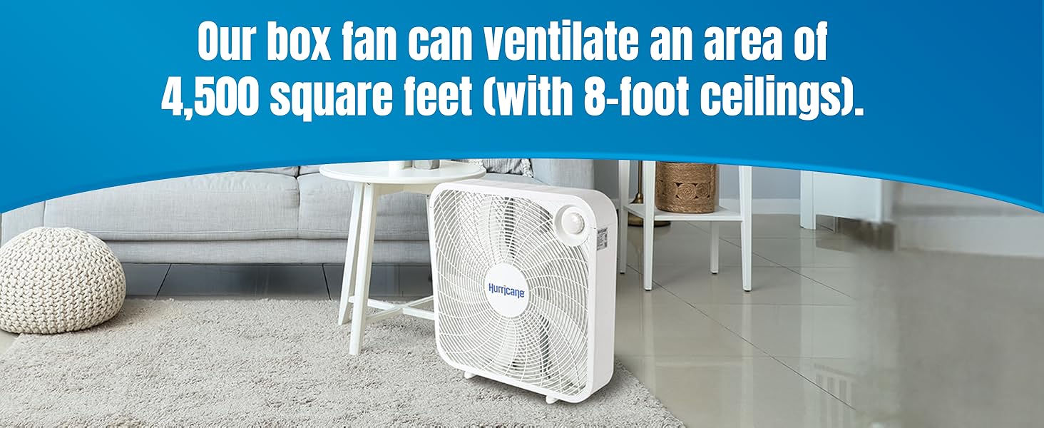 Hurricane 20 Inch Classic Series Floor Box Fan with 3 Efficient Speed Settings
