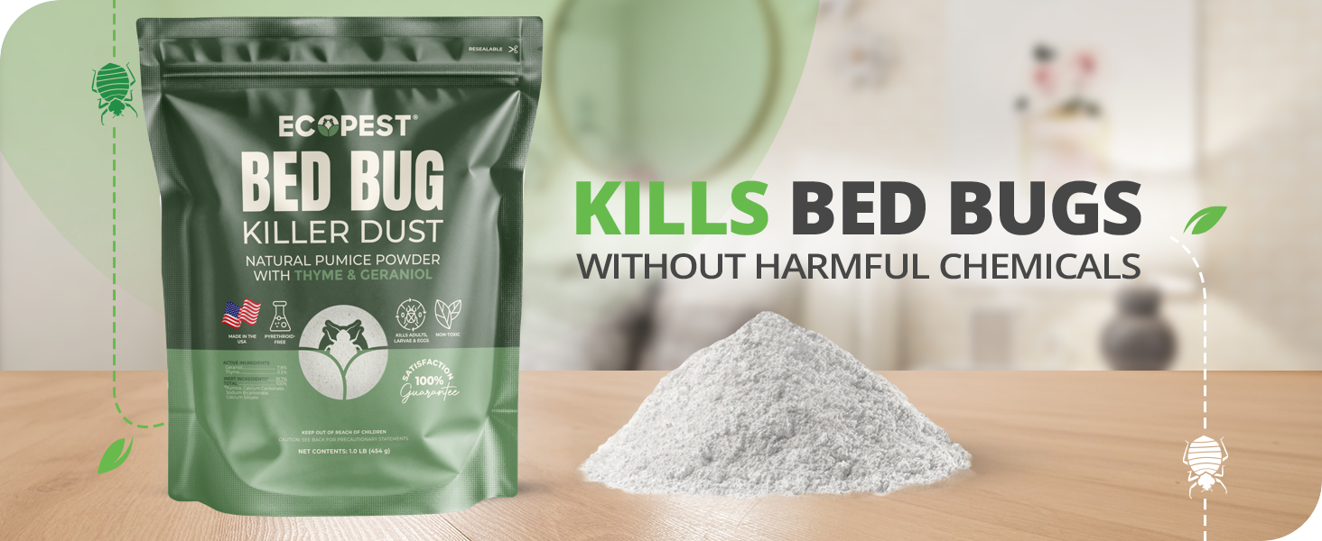bedbug bed bugs killer diatomaceous earth pumice powder indoor spray treatment bedbugs DE