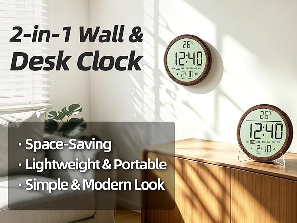 LCD digital wall clock