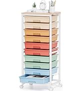 SYKIARIOL Rolling Cart with Drawers,10 Drawer Rolling Cart,Storage Cart with Wheels,Utility Cart ...