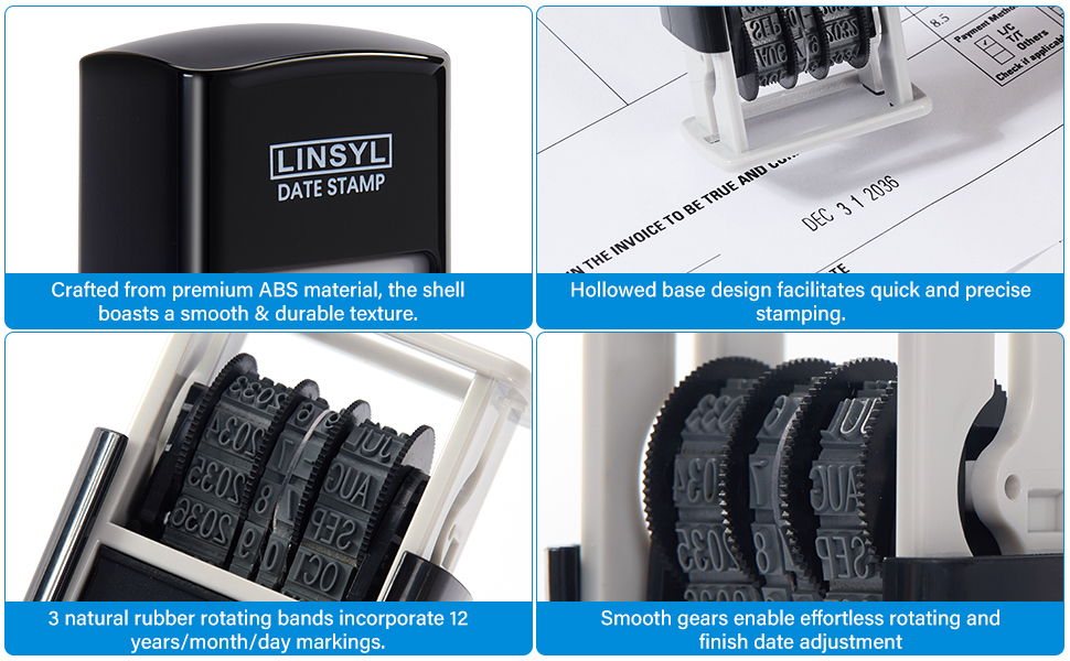 premium abs material, rubber rotating bands