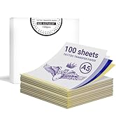ORGBRO Tattoo Transfer Paper 100 Sheets, A5 Size 5.51" x 8.27", Anti-Wrinkle Direct-Print Thermal...