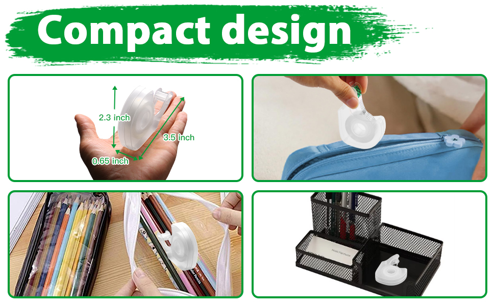 double sided tape with dispenser, 1/2 in*350 in, 4 pack