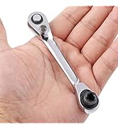Gryshanyun 1/4 Inch Silver Ratchet Wrench Set, 72 Tooth Double Headed Mini Ratchet with Socket an...