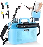2 Gallon Battery Powered Garden Sprayer, Electric Pump Sprayer with 6 Spray Modes, 4 Durable Nozz...
