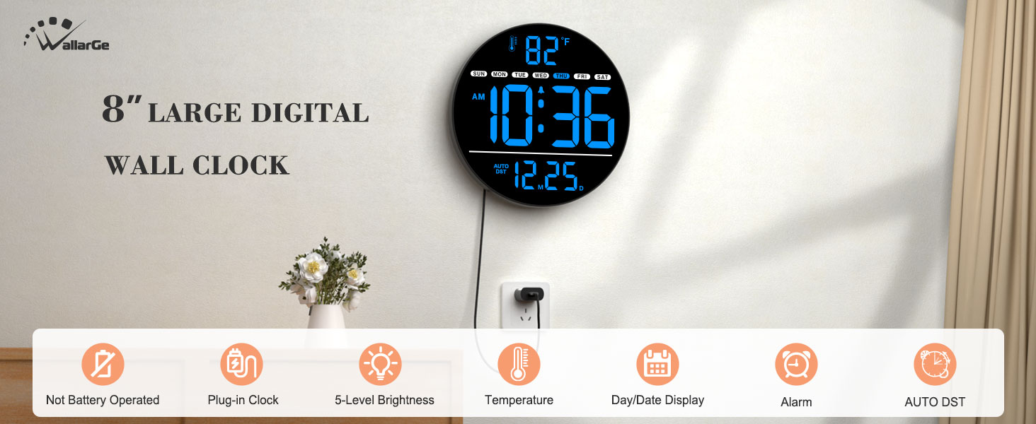 large digital wall clock