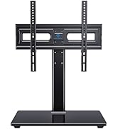 PERLESMITH Universal Swivel TV Stand-Table Top TV Stand for 32-65 inch TV-Height Adjustable TV Ba...