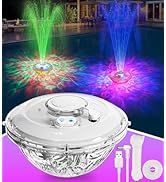 LanAqua Floating Pool Fountain with Lights Show, Upgraded Pool Fountains with Anchor, Pool Water ...