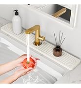 24'' Longer Faucet Mat for Kitchen Sink [Diatomite Stone Super Fast Drying] Stone Faucet Mat for ...