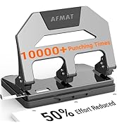 AFMAT Heavy Duty 3 Hole Puncher, 40-Sheet Paper Punch Heavy Duty, 50% Reduced Effort Three Hole P...