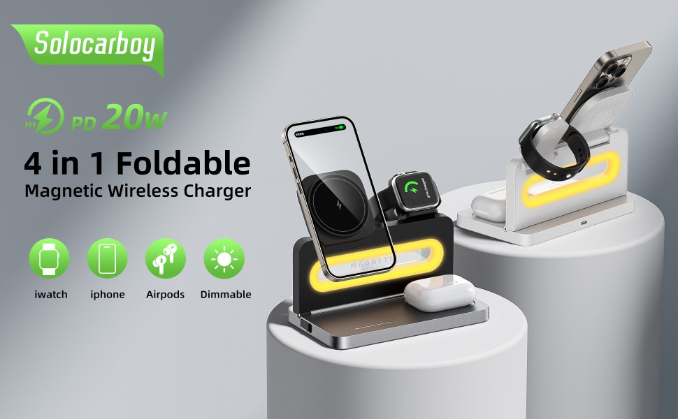wireless charger 3 in 1,apple charging station,magsafe charger stand