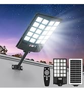 Solar Street Lights Outdoor Waterproof,Solar Floodlights Outdoor Motion Sensor with Remote Contro...